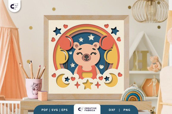 Baby Bear Nursery Room 3D Shadow Box Guide