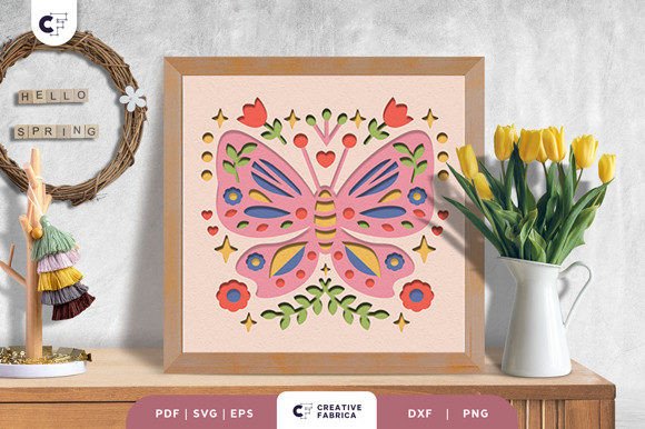 Bring Spring to Life with Butterfly Folk Art 3D Shadow Box SVG Designs