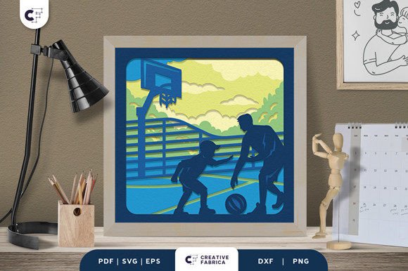 Celebrate Fatherhood with a Dad and Son Do Sport 3D Shadow Box