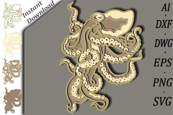 Crafting Depth: The 3D Octopus Multilayer SVG