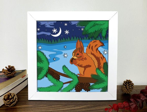 Crafting Depth: The Squirrel Shadow Box 3D Svg Guide