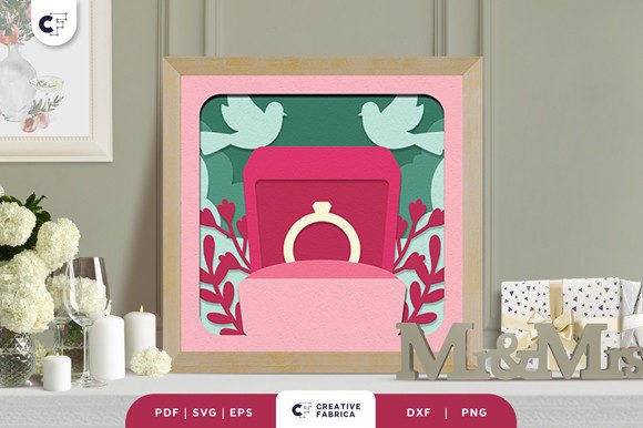 Crafting Love: The Wedding Ring 3D Shadow Box SVG