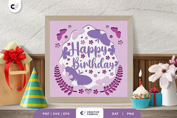 Create a Birthday Butterfly 3D Shadowbox Papercut