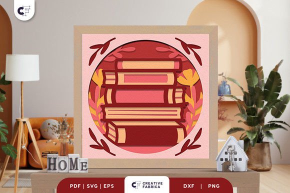 Creating Depth and Warmth with the Stack of Books 3D Layered Paper Cut SVG