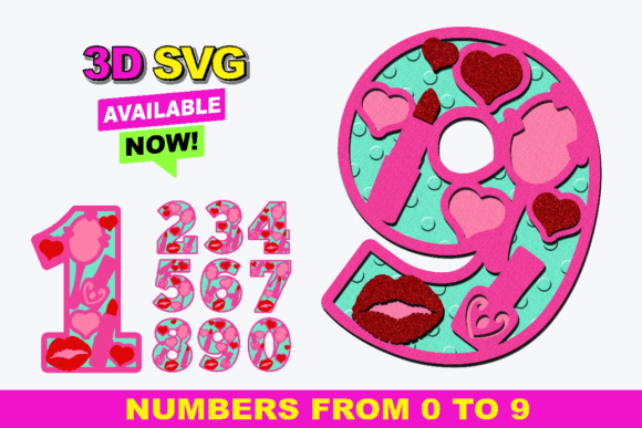 Elevate Crafts with Makeup Numbers 3D SVG Designs