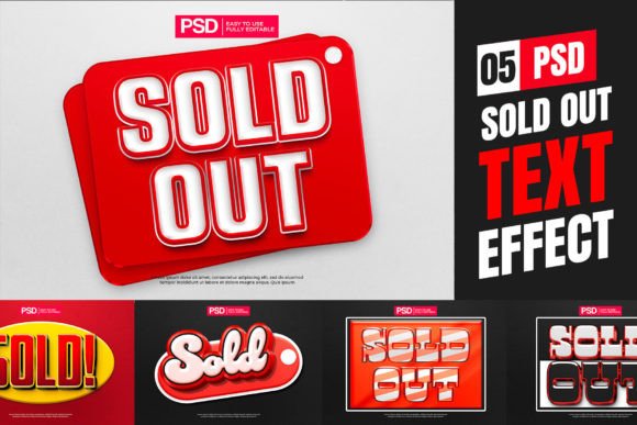 Elevate Designs with the 3D Sold Out Text Effects Pack