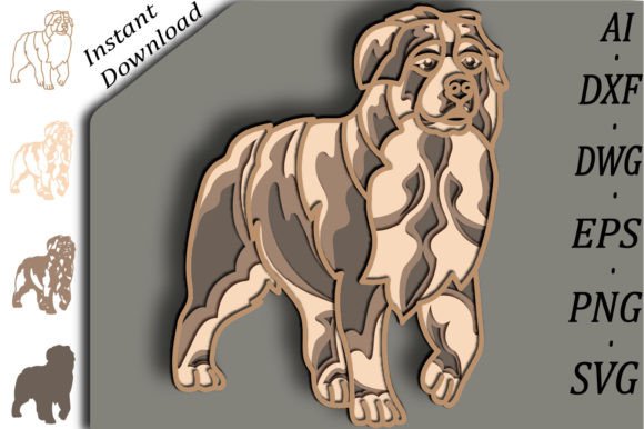 Elevating Crafts with the St Bernar Dog Multilayer Svg 3D Layered Design