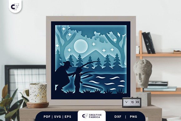 Elevating Emotional Storytelling Through the Father and Son Fishing in a Lake 3D SVG