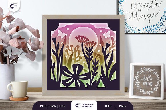 Evaluating the Meadow Landscape 3D Shadow Box Papercut for Spring Projects