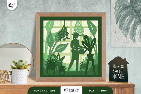 House Full of Plant 3D Paper Cut SVG: Summer Garden Art