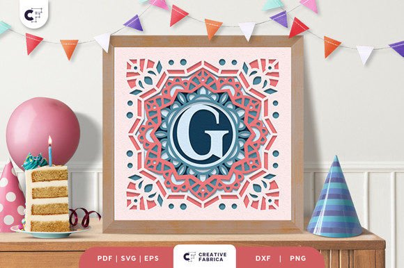 Letter G 3D Papercut Shadow Box Guide