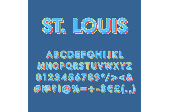 Saint Louis Vintage 3D Vector Alphabet