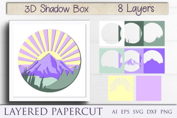 Shadow Box Mountain 3D Papercut: A Layered Masterpiece