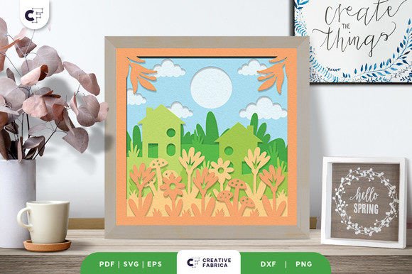 Spring Garden 3D Layered Paper Cut Guide